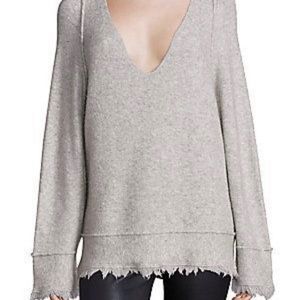 FP-Irresistible V-Neck Frayed Long Sleeve Sweater